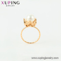 15457 xuping 18k gold plated fashion funky imitation pearl ring for ladies